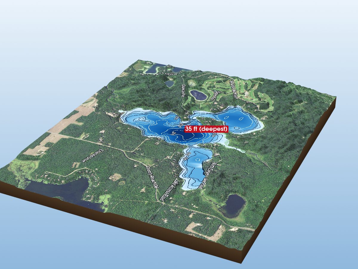 Depth map of Eagle Lake