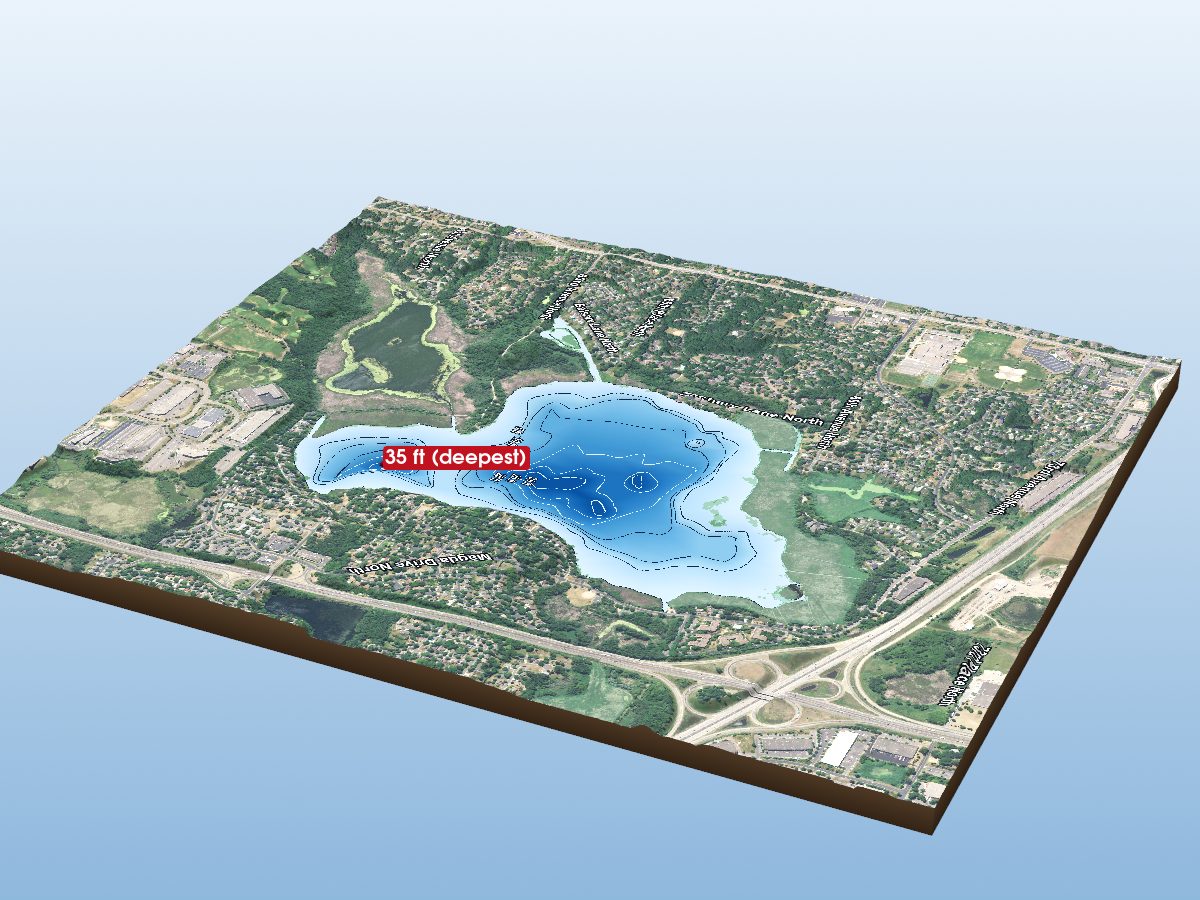 Depth map of Eagle Lake