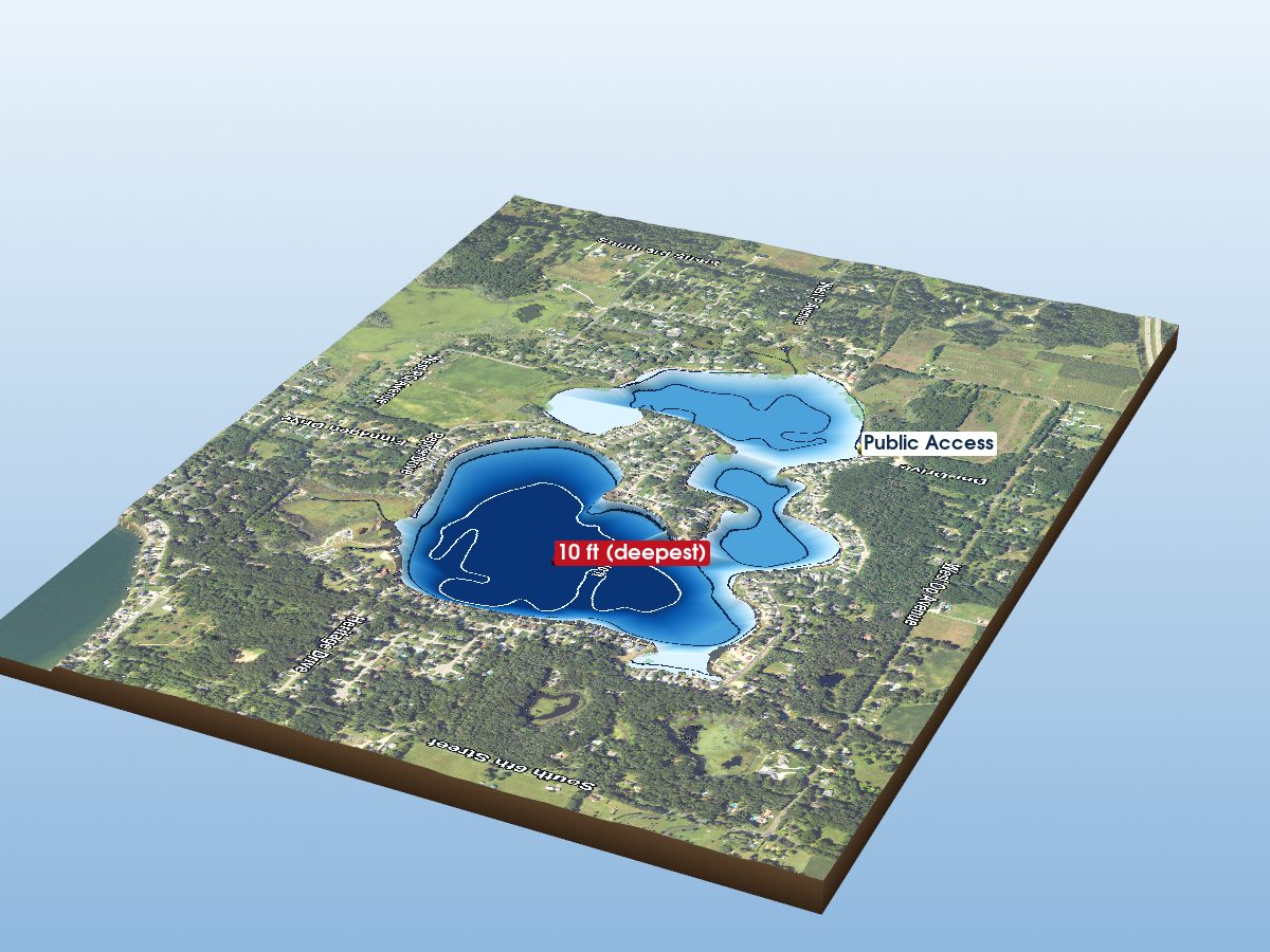 Depth map of Eagle Lake