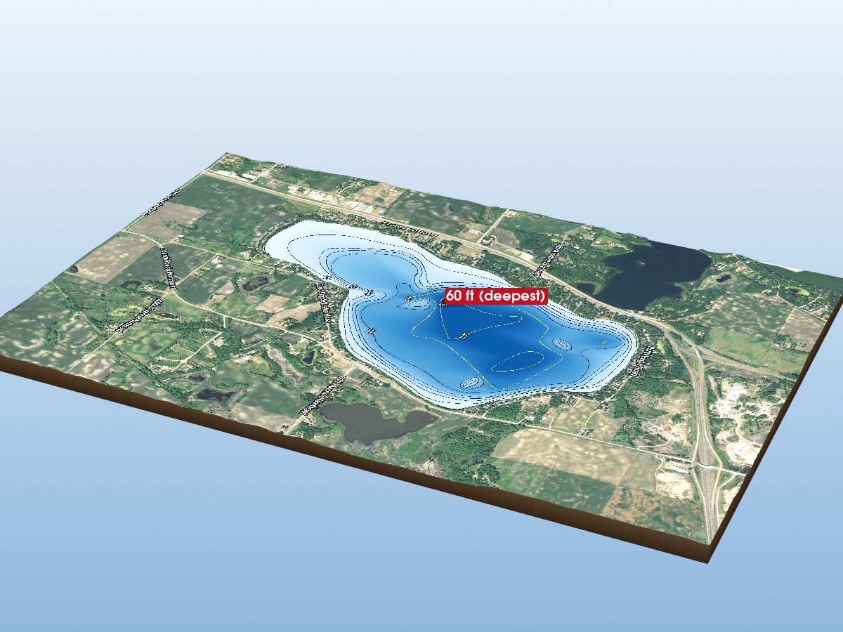 Depth map of Eagle Lake