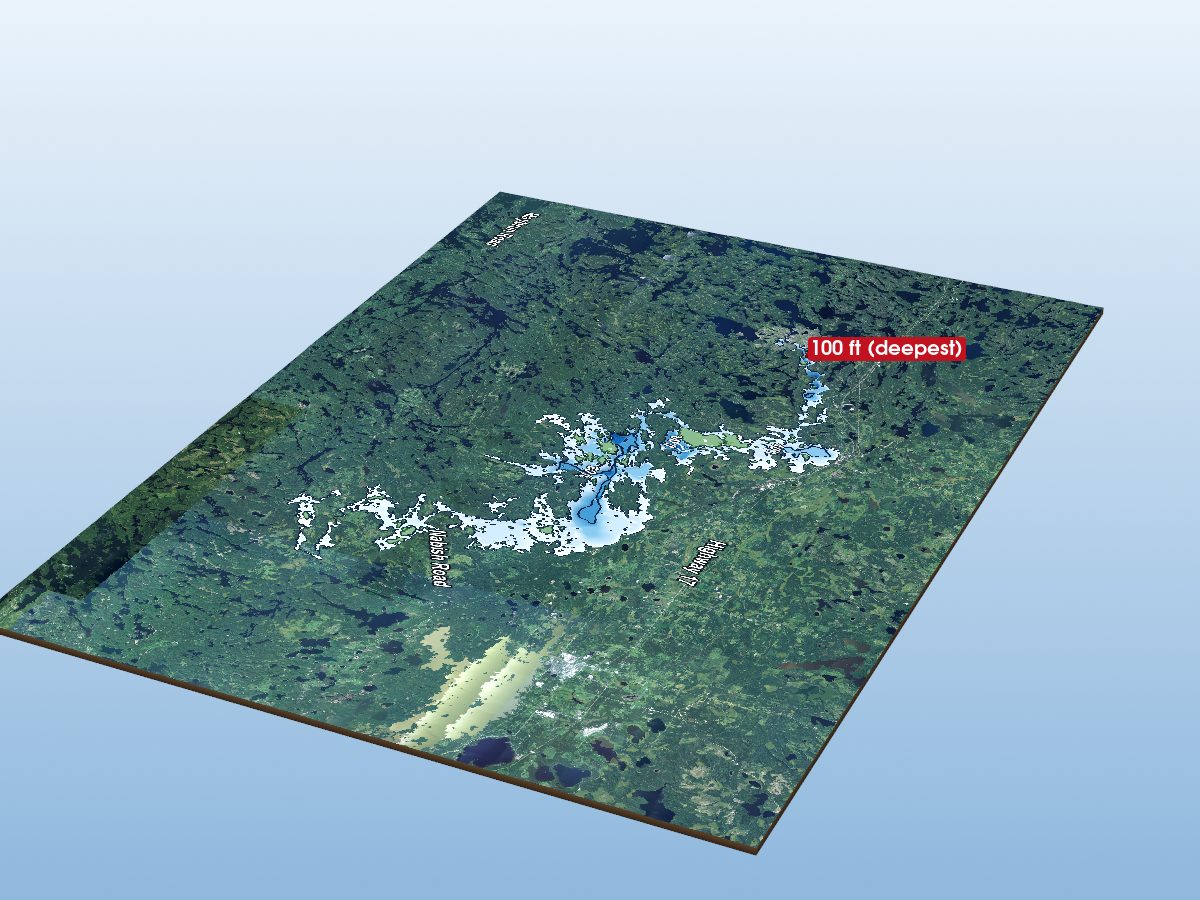 Depth map of Eagle Lake