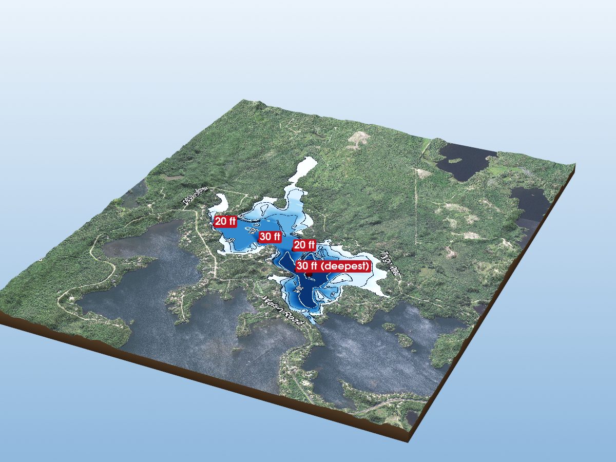 Depth map of Eagles Nest Lake Number 2