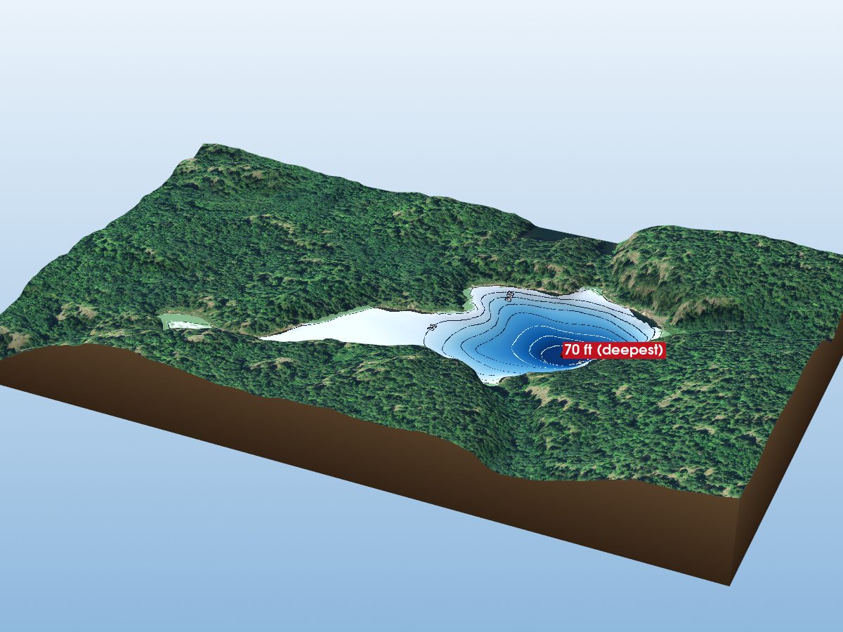 Depth map of Earl Tapp Lake