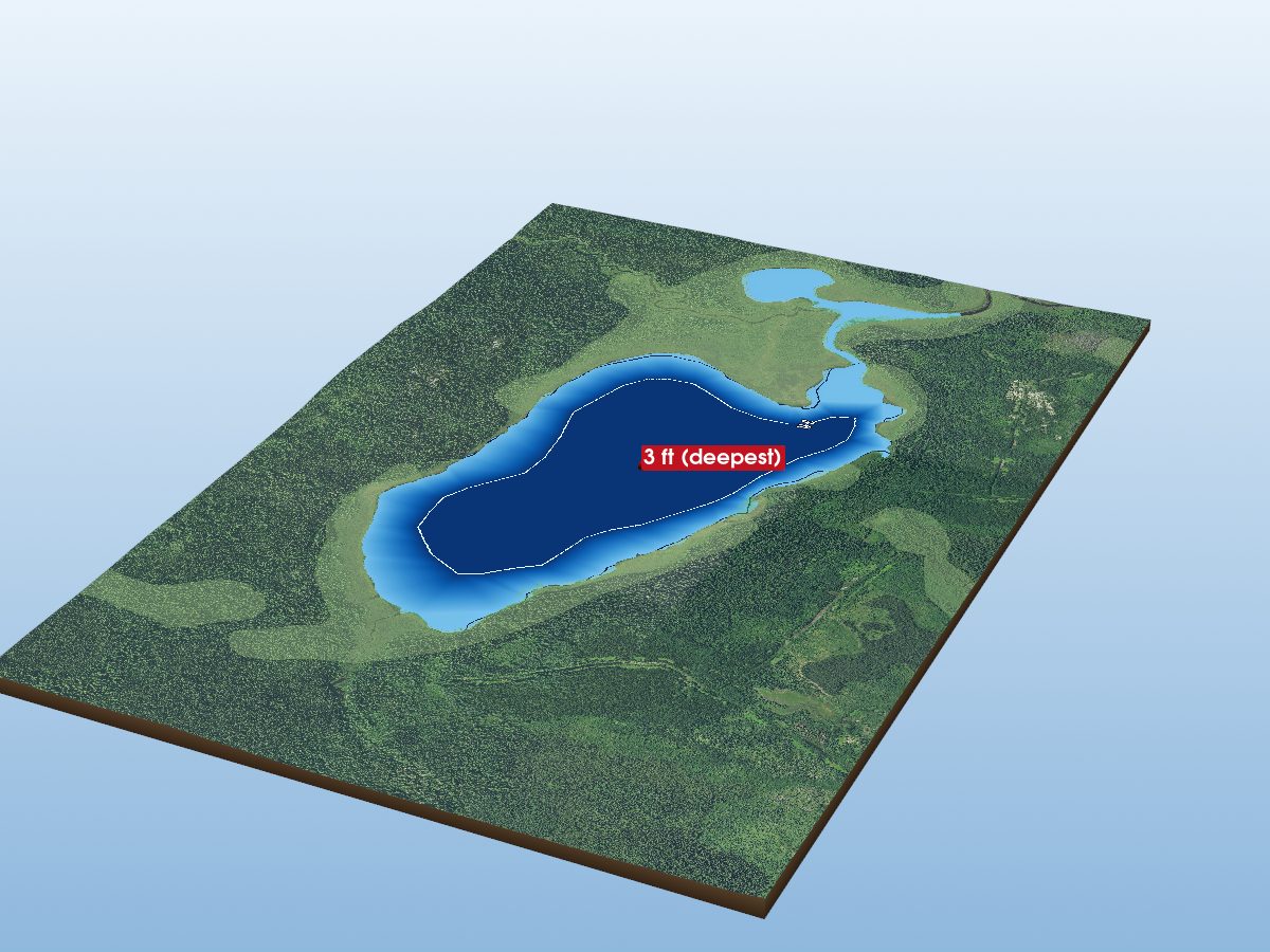Depth map of East Ahmabel Lake