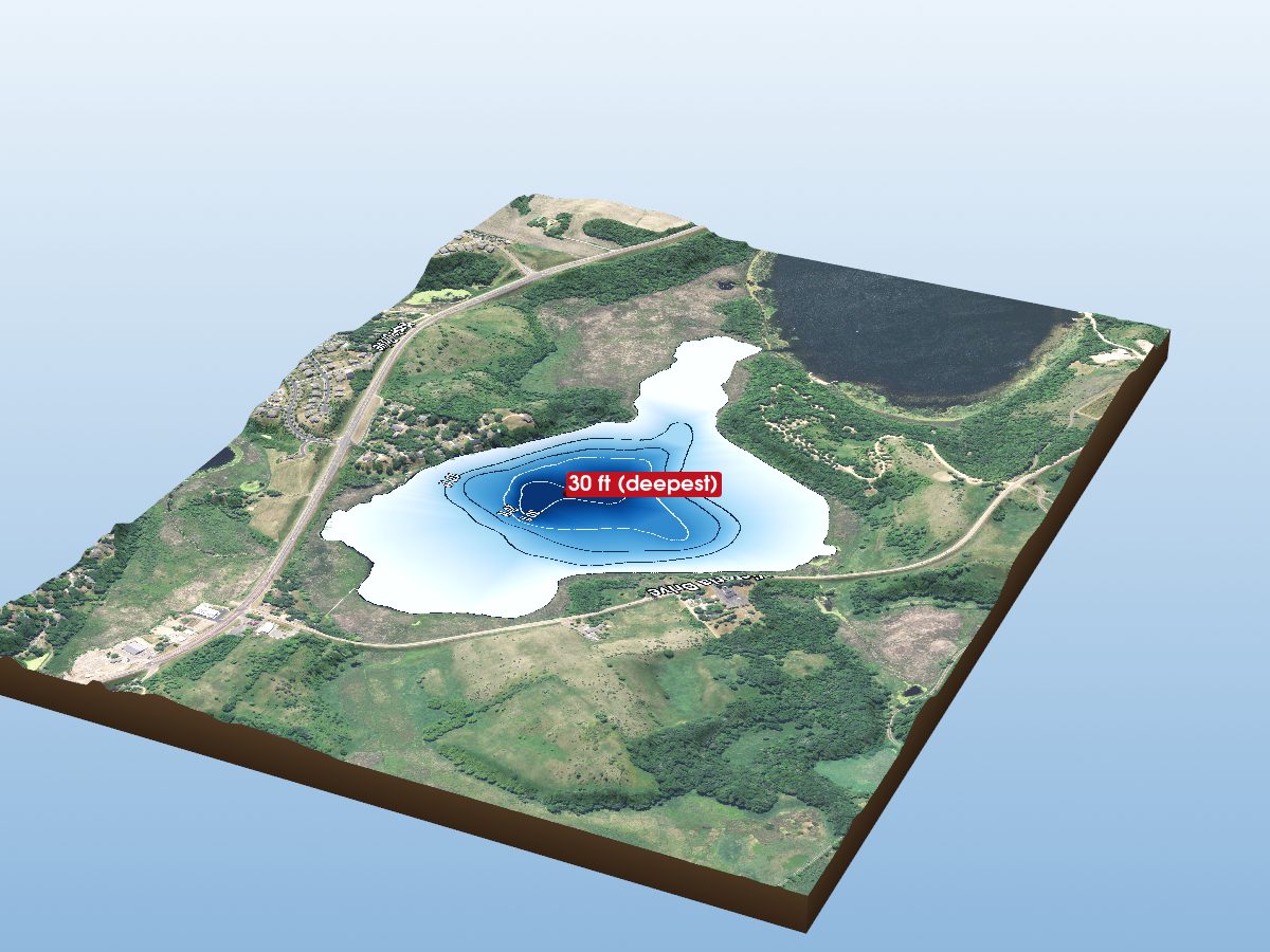 Depth map of East Auburn Lake