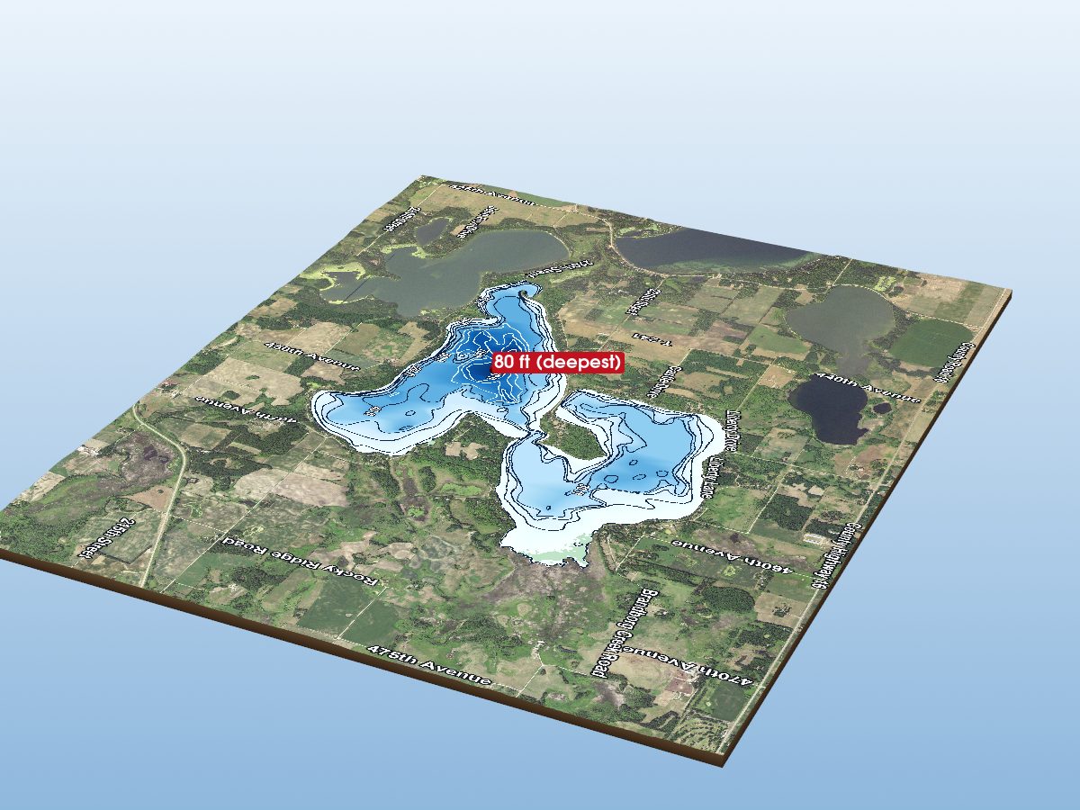 Depth map of East Battle Lake