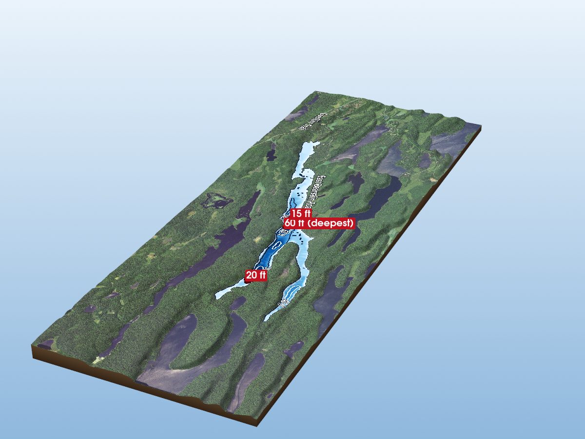 Depth map of East Bearskin Lake