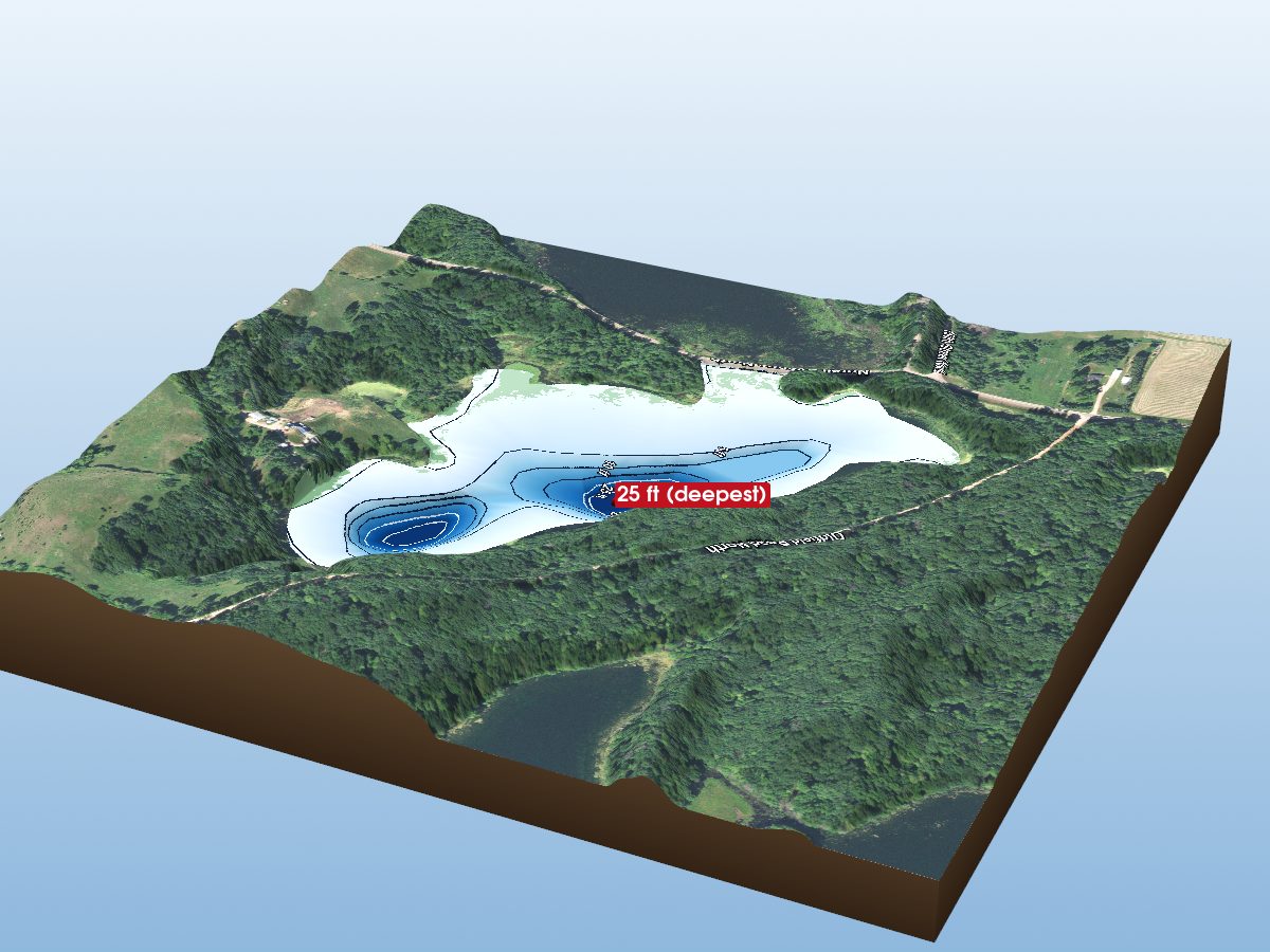 Depth map of East Boot Lake