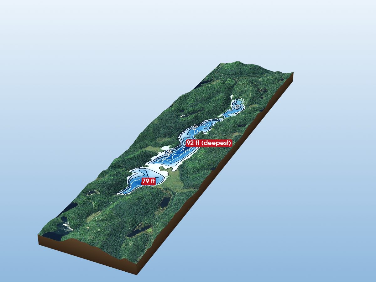 Depth map of East Caribou Lake