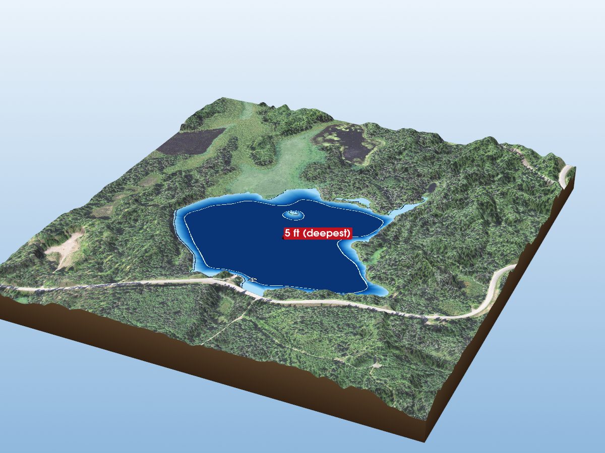 Depth map of East Chub Lake