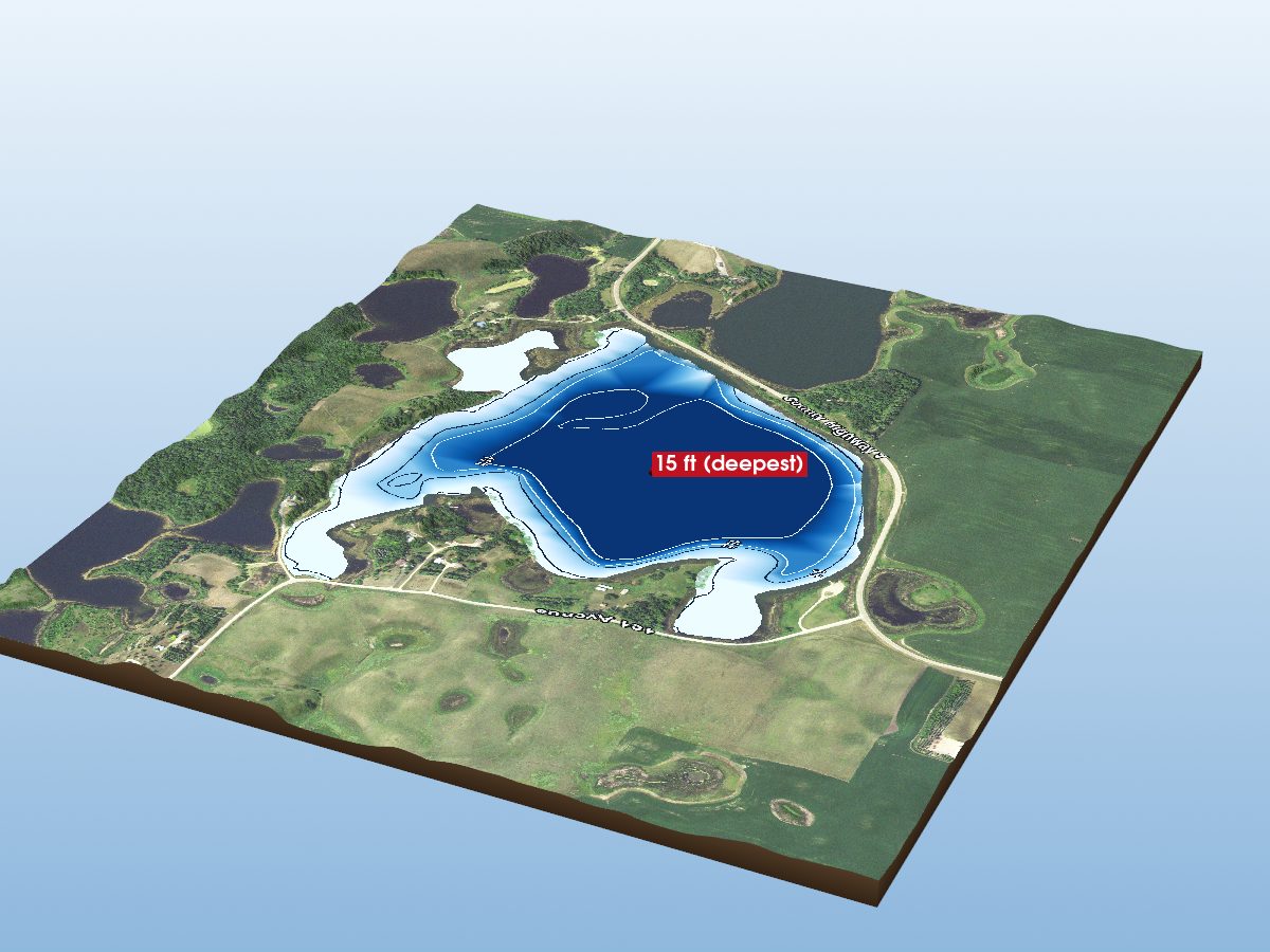 Depth map of East LaBelle Lake