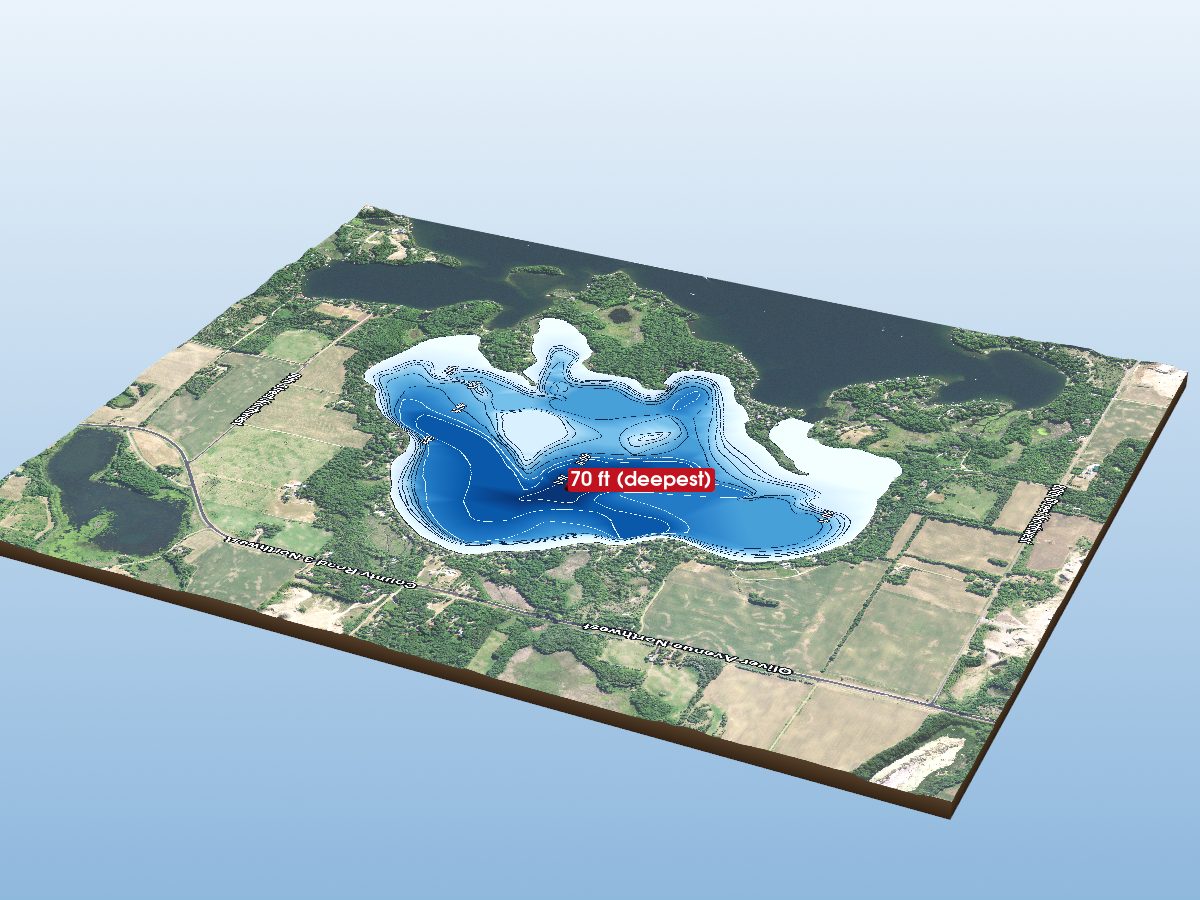 Depth map of East Lake Sylvia