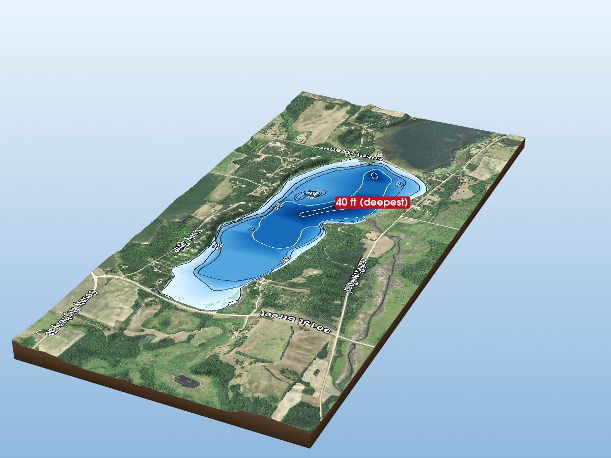 Depth map of East Leaf Lake