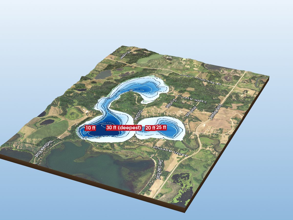 Depth map of East Lost Lake
