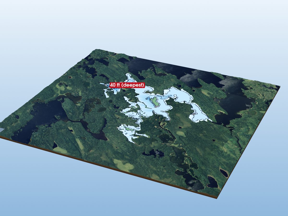 Depth map of East Pashkokogan Lake