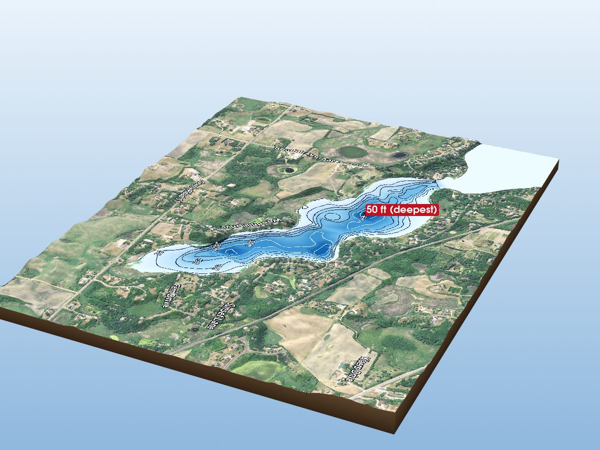 Depth map of East Sarah Lake