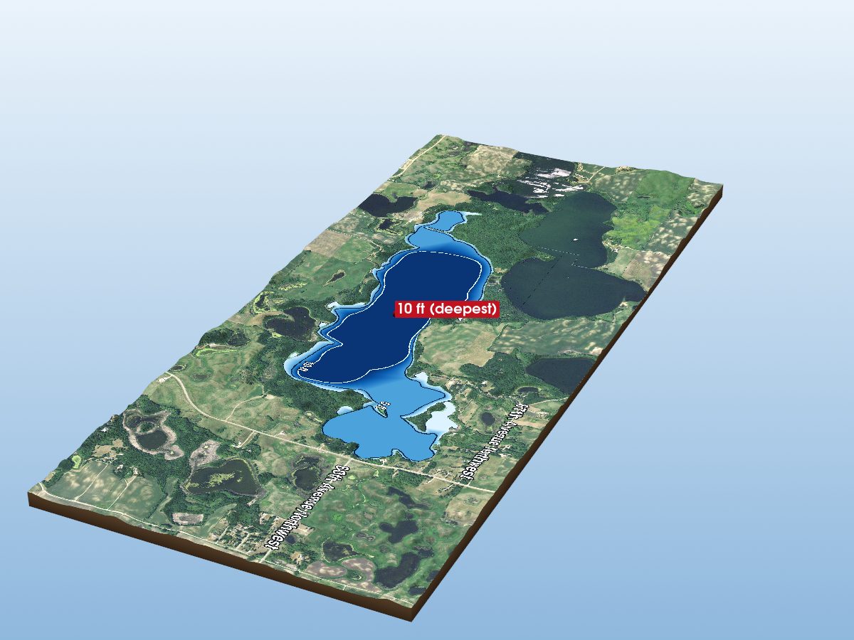 Depth map of East Solomon Lake