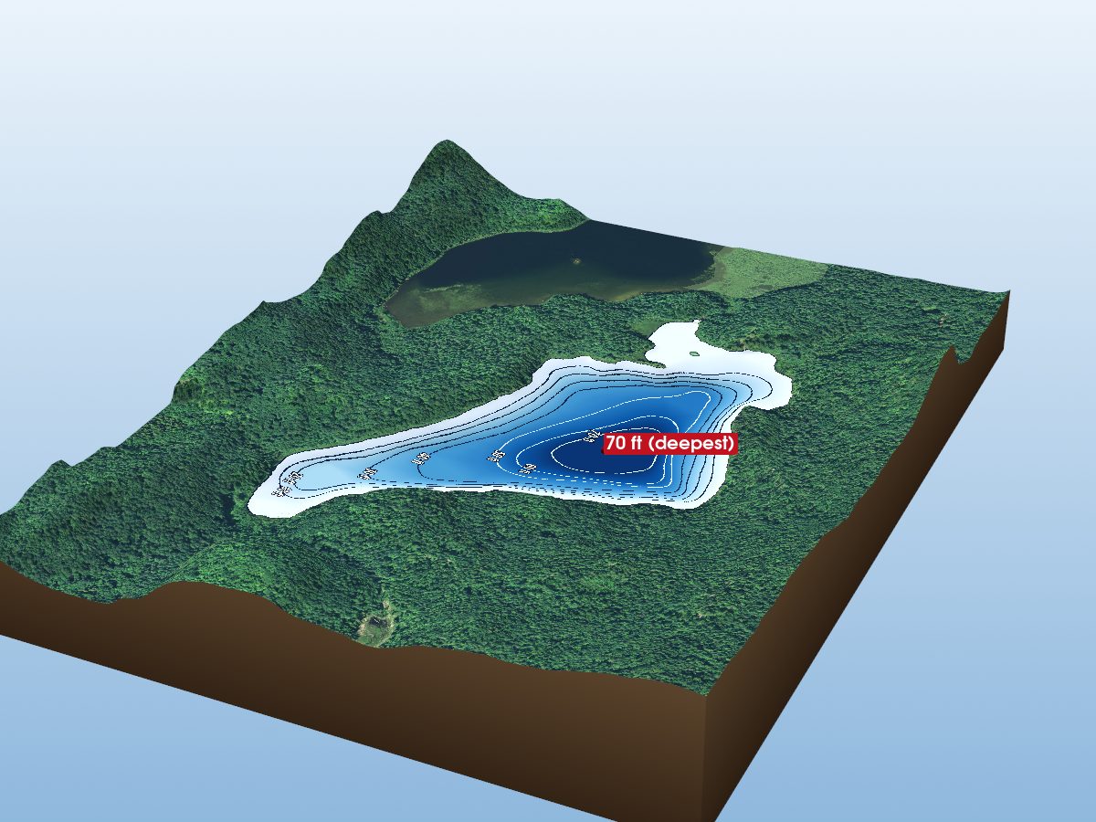 Depth map of East Twin Lake