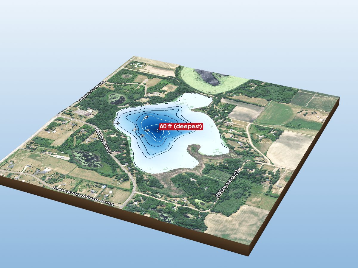 Depth map of East Twin Lake