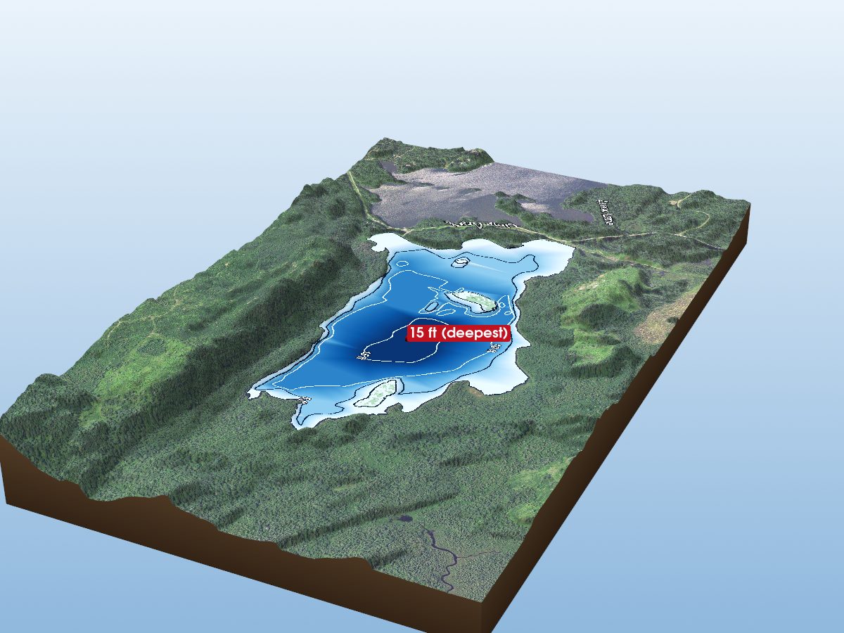Depth map of East Twin Lake