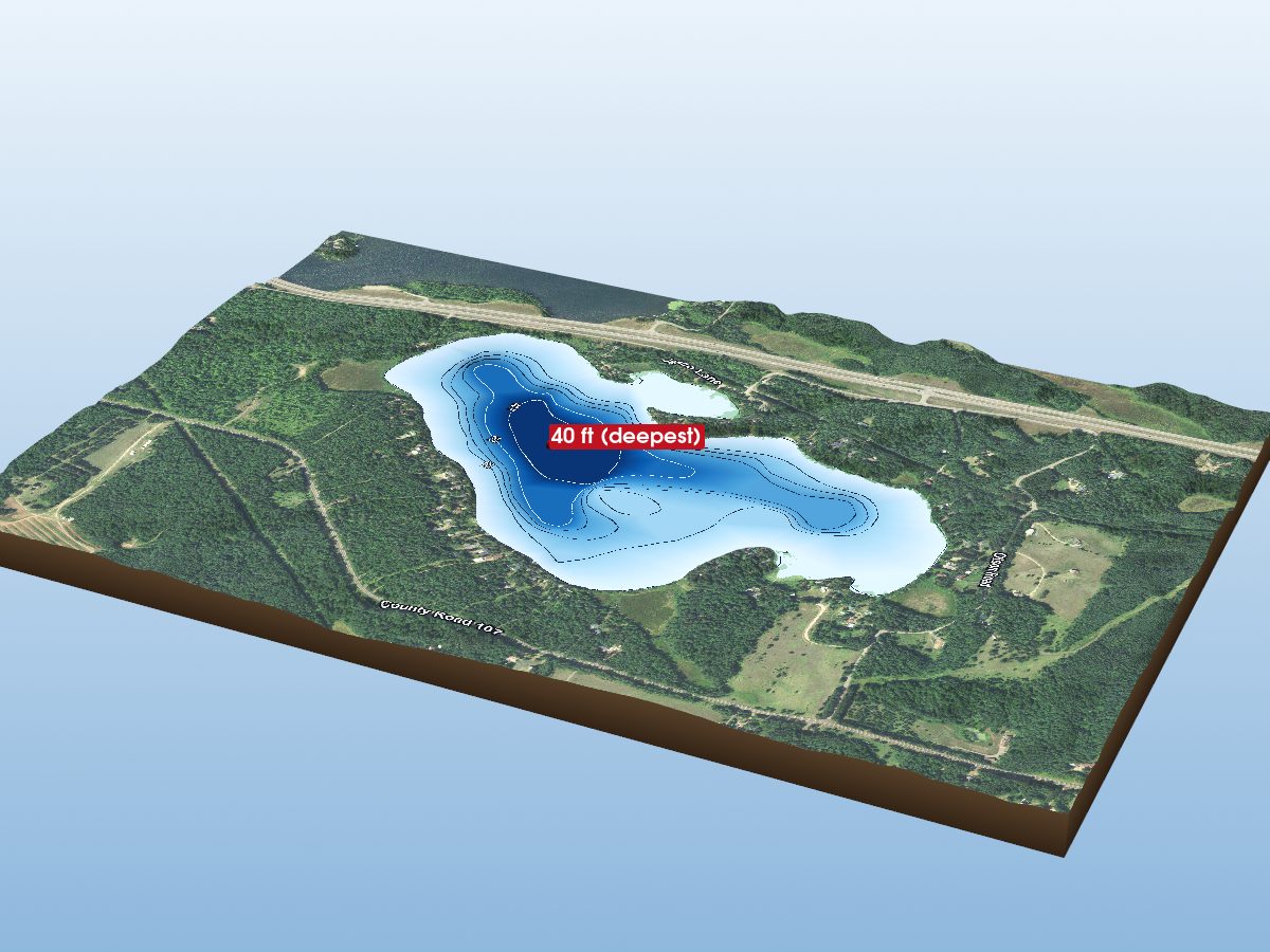 Depth map of East Twin Lake
