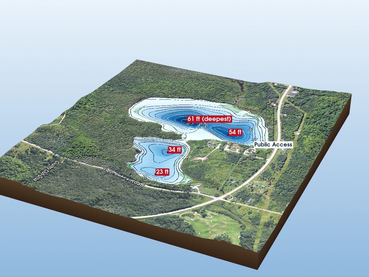 Depth map of East Twin Lake
