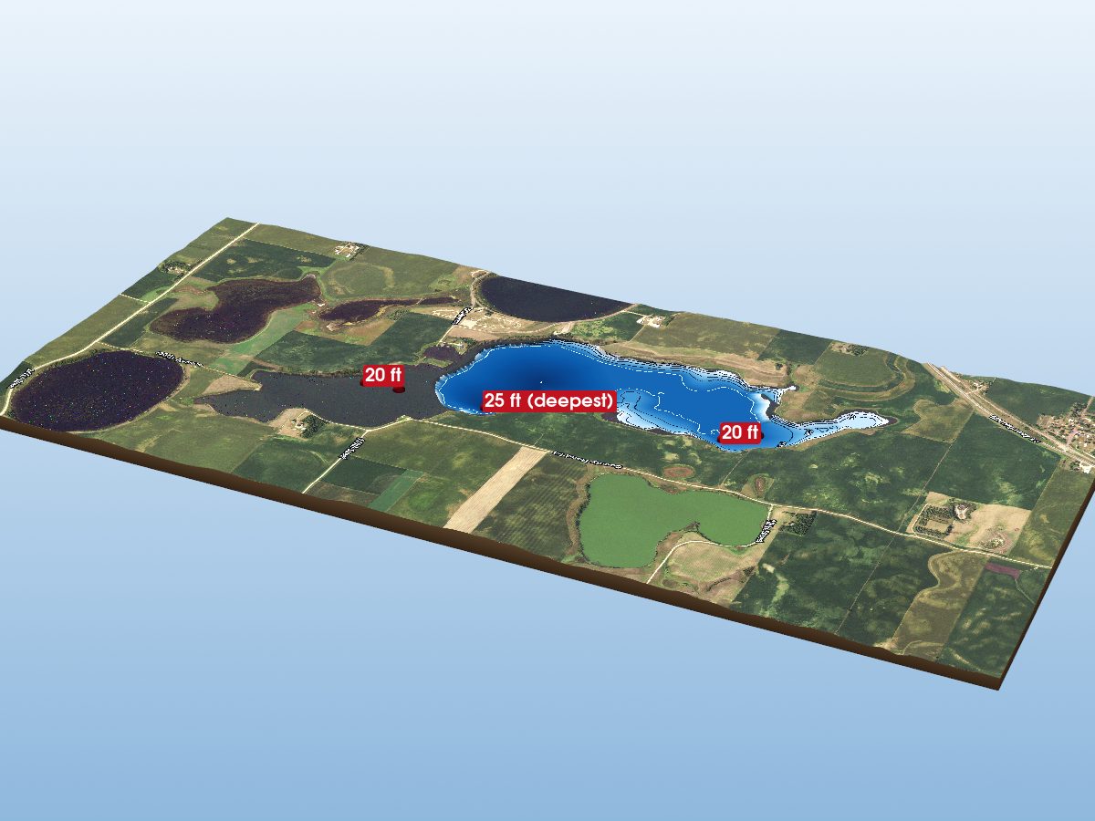 3D depth map of East Twin Lake