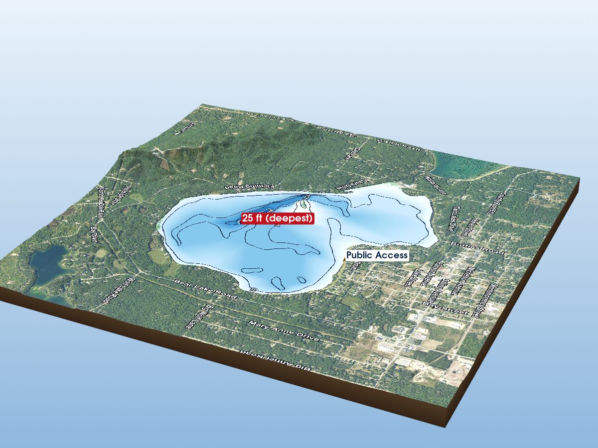 Depth map of East Twin Lake