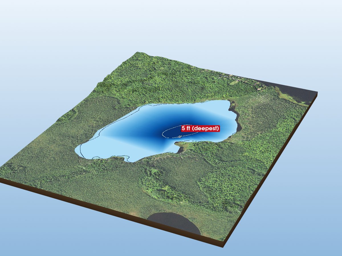 Depth map of East Twin Lake