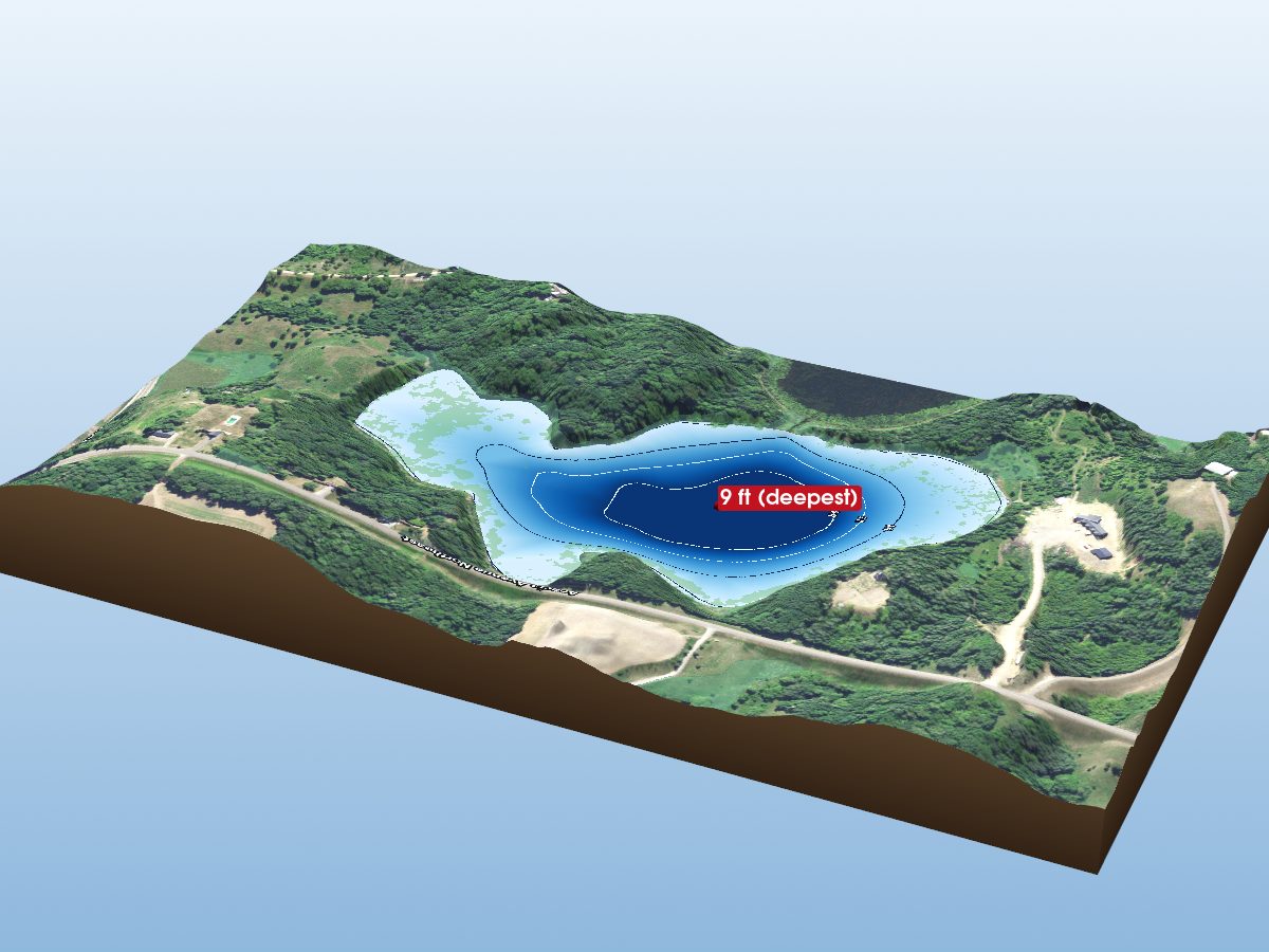Depth map of East Twin Lake