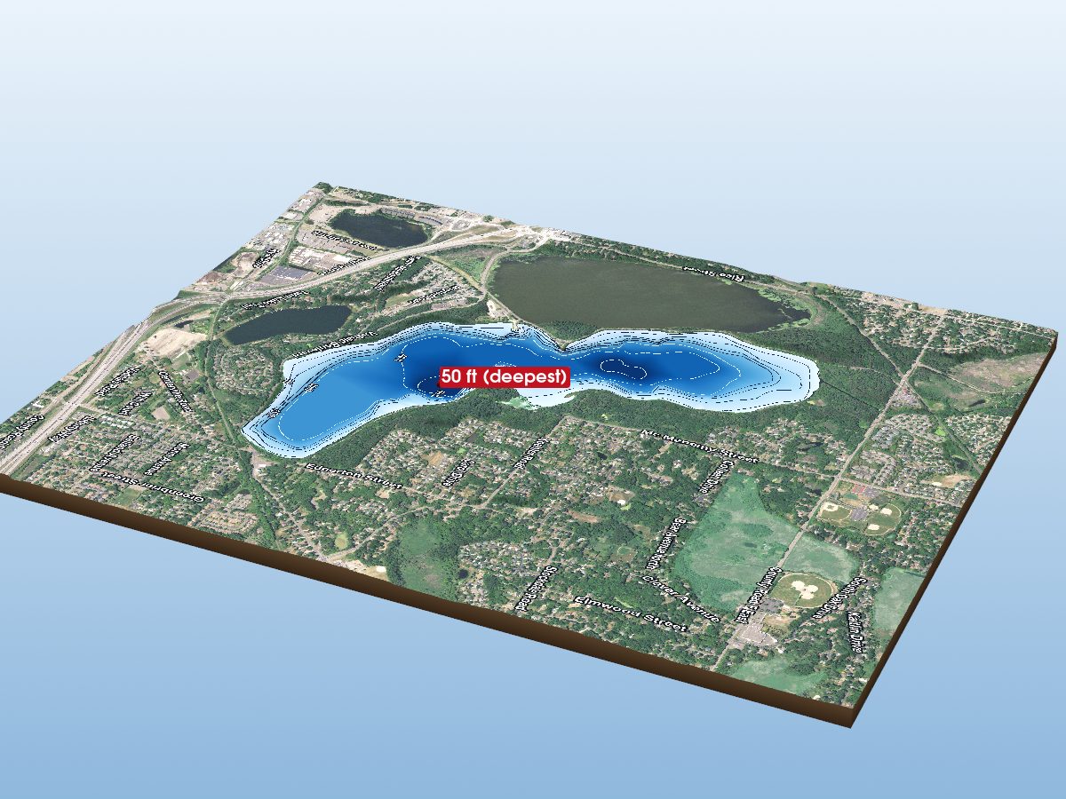 Depth map of East Vadnais Lake