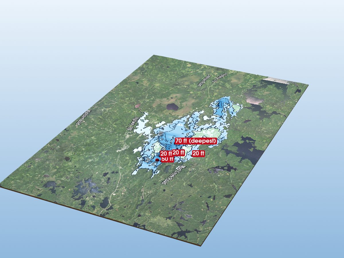 Depth map of East Vermilion Lake
