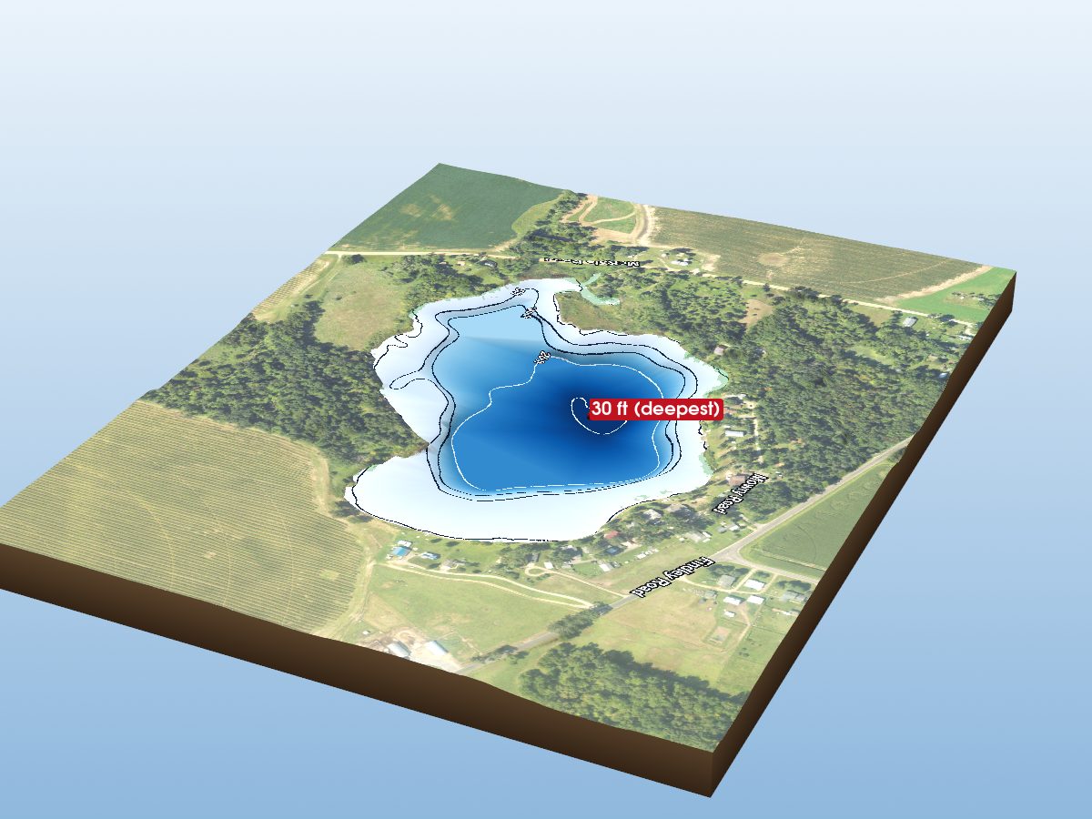 Depth map of Eberhard Lake