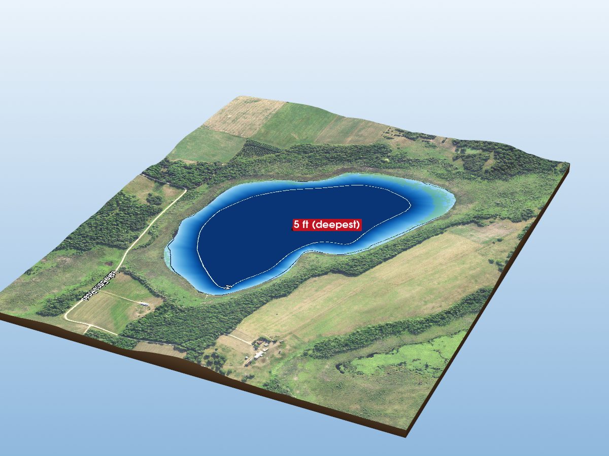 Depth map of Edna Lake