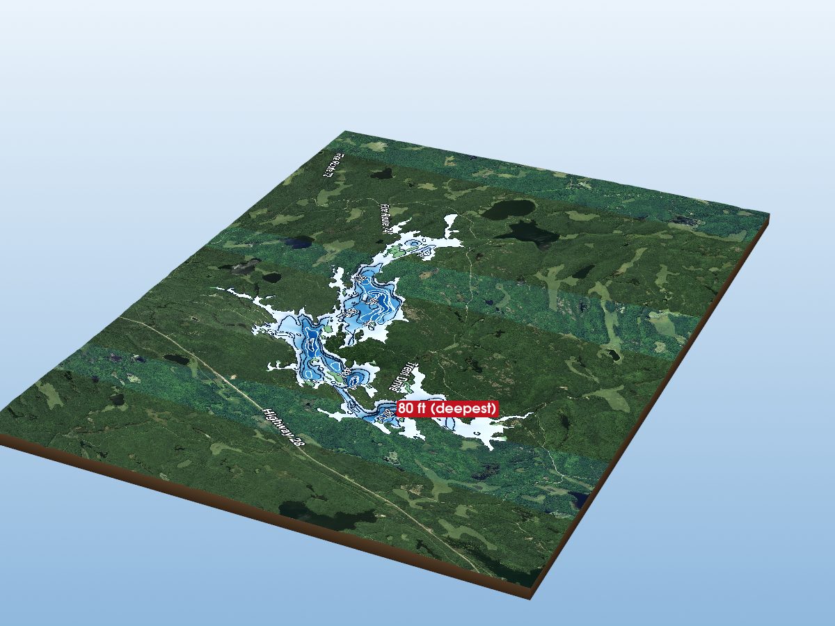 Depth map of Eels Lake