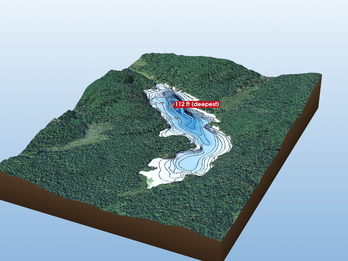 Depth map of Eeyore Lake