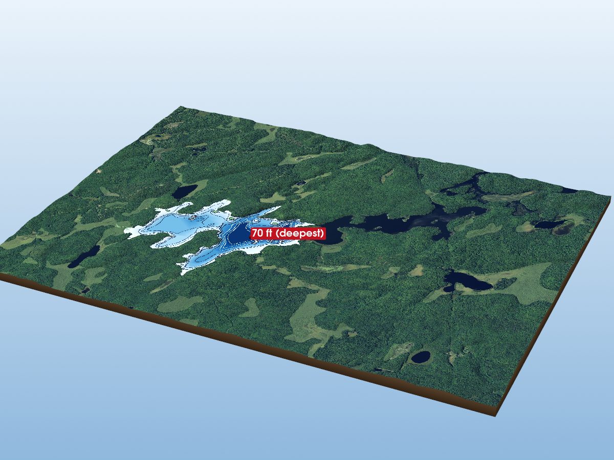 Depth map of Effingham Lake