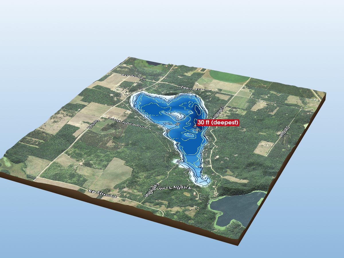 Depth map of Eighth Crow Wing Lake
