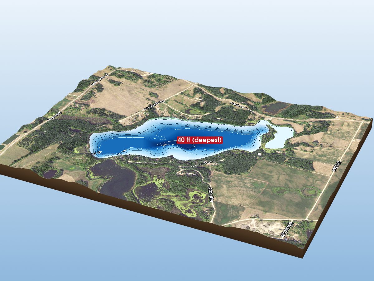 Depth map of Elbow Lake