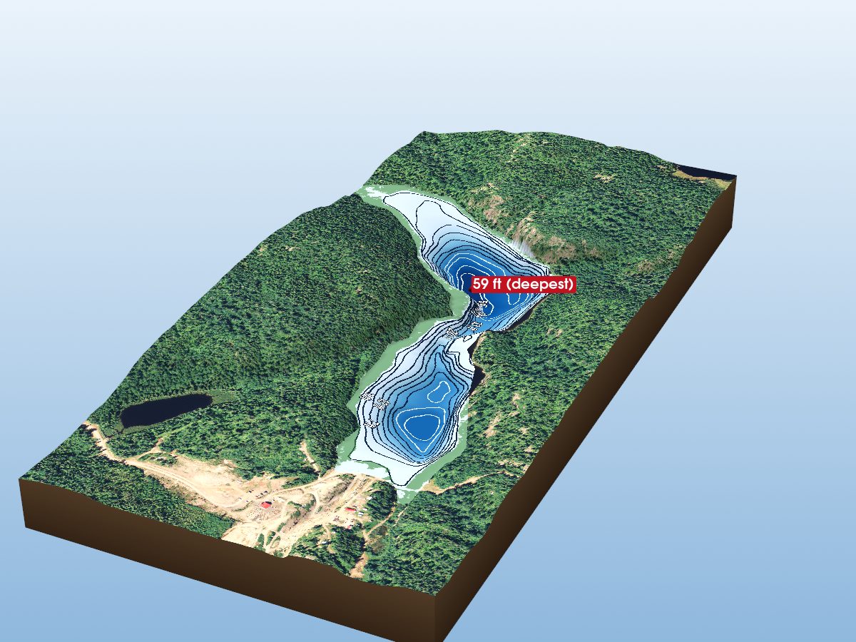 Depth map of Elbow Lake