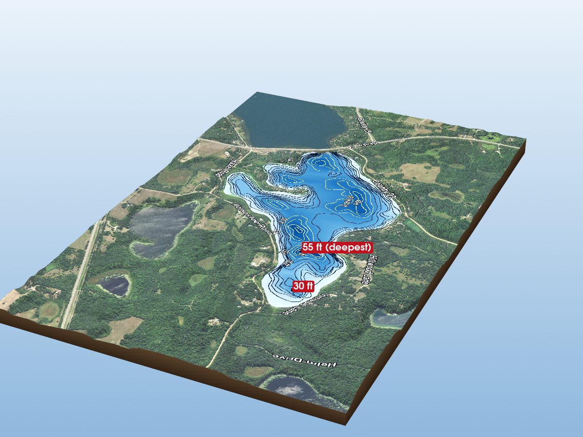 Depth map of Eleventh Crow Wing Lake (East)