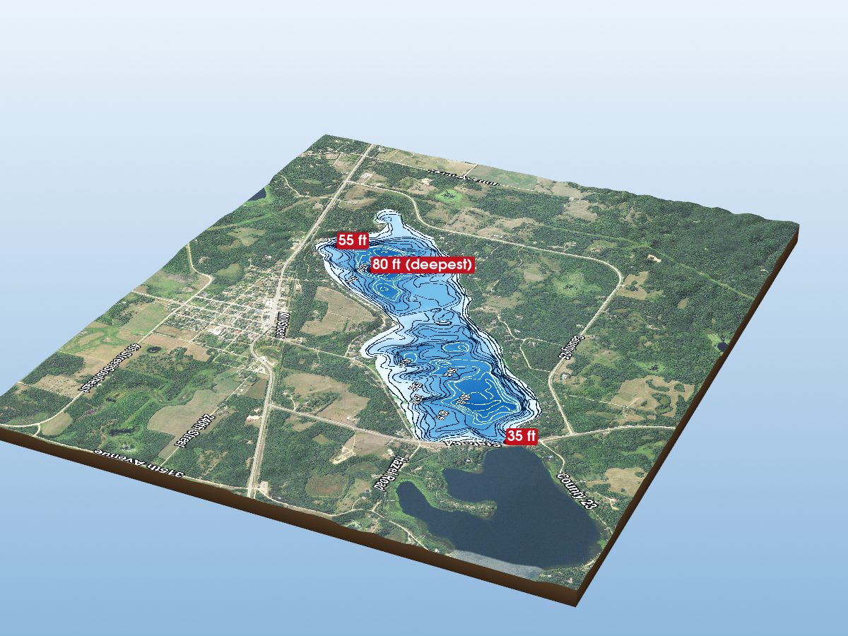 Depth map of Eleventh Crow Wing Lake (Main)