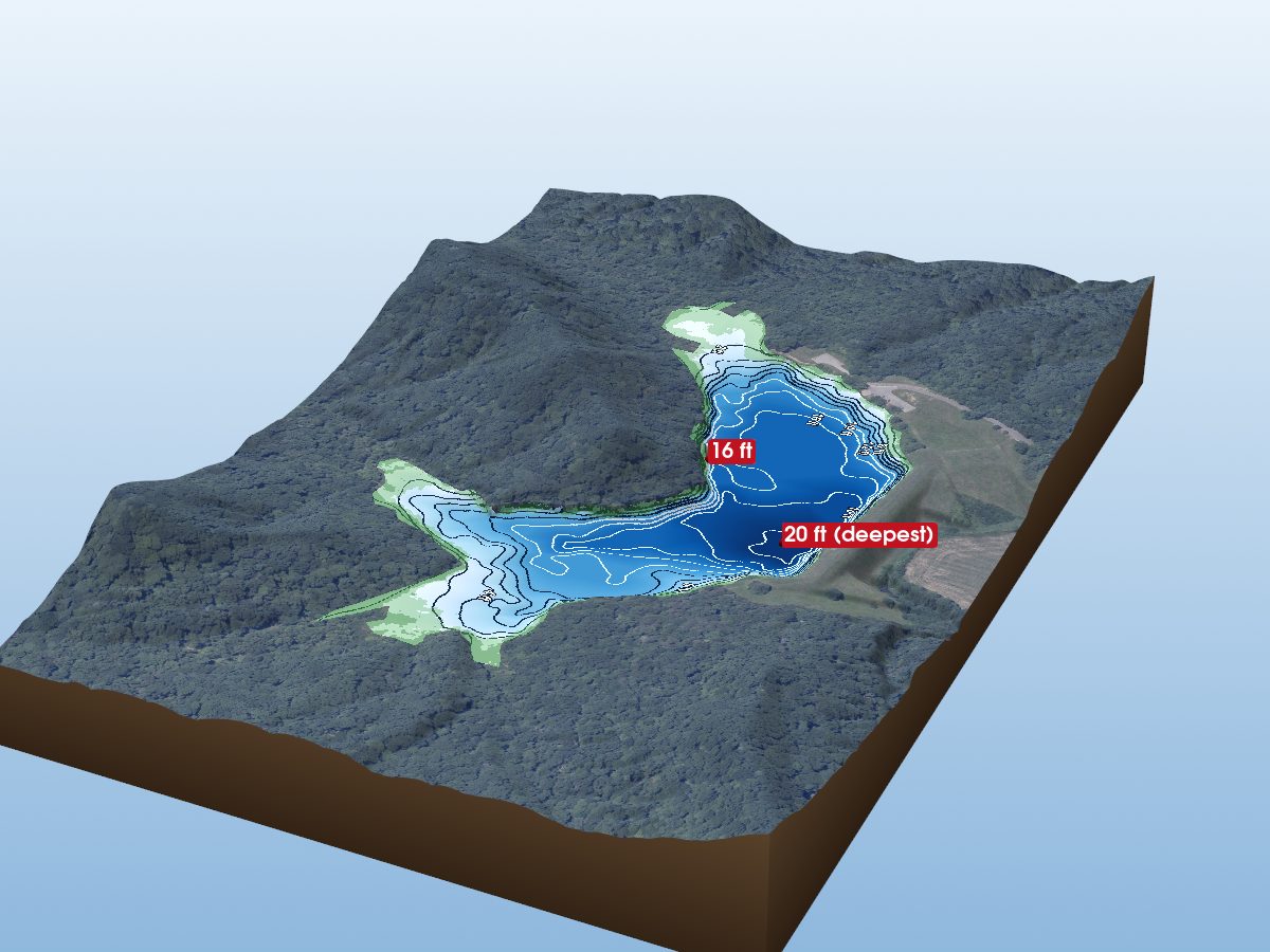 Depth map of Elk Creek Lake