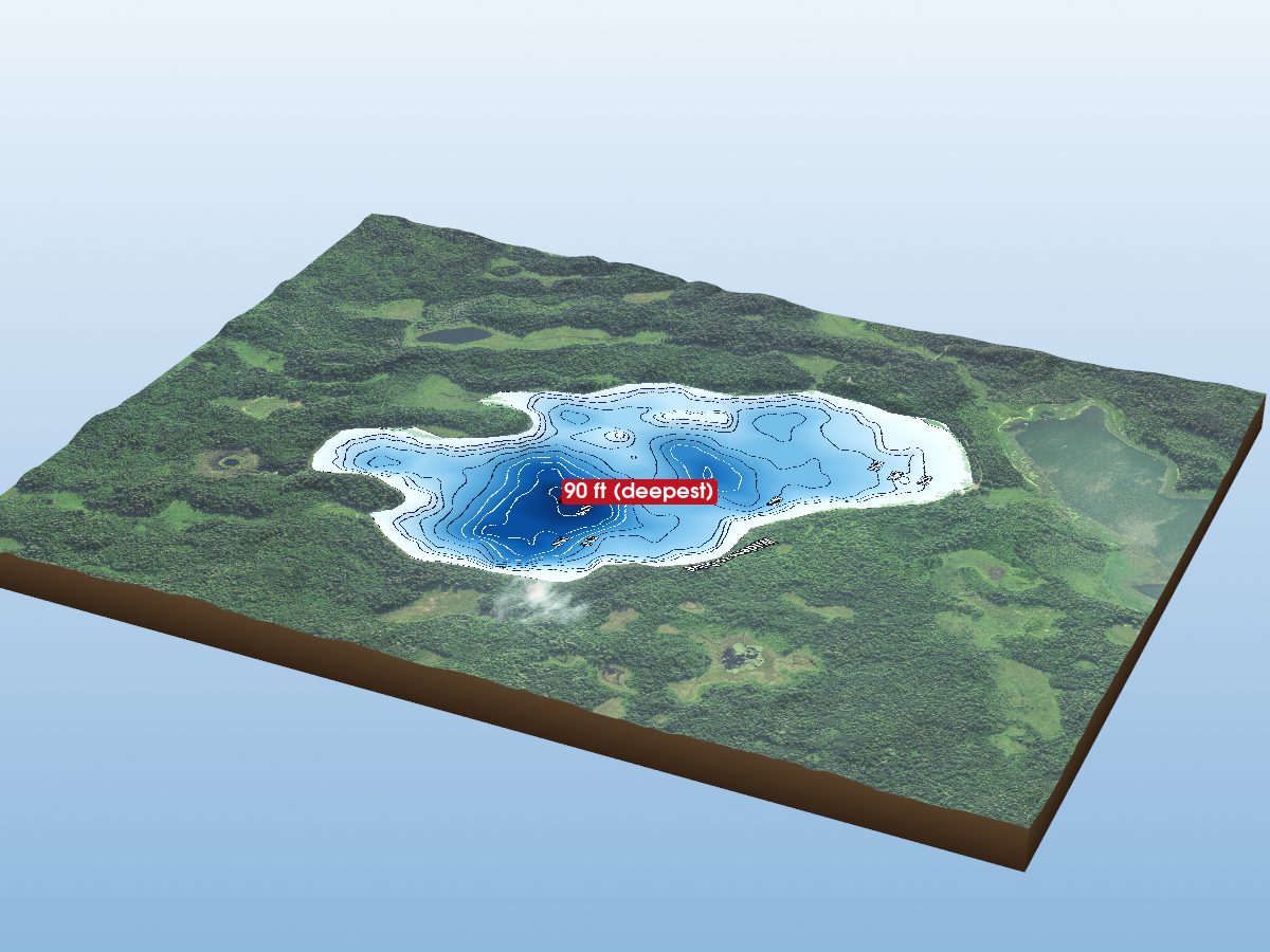 3D depth map of Elk Lake