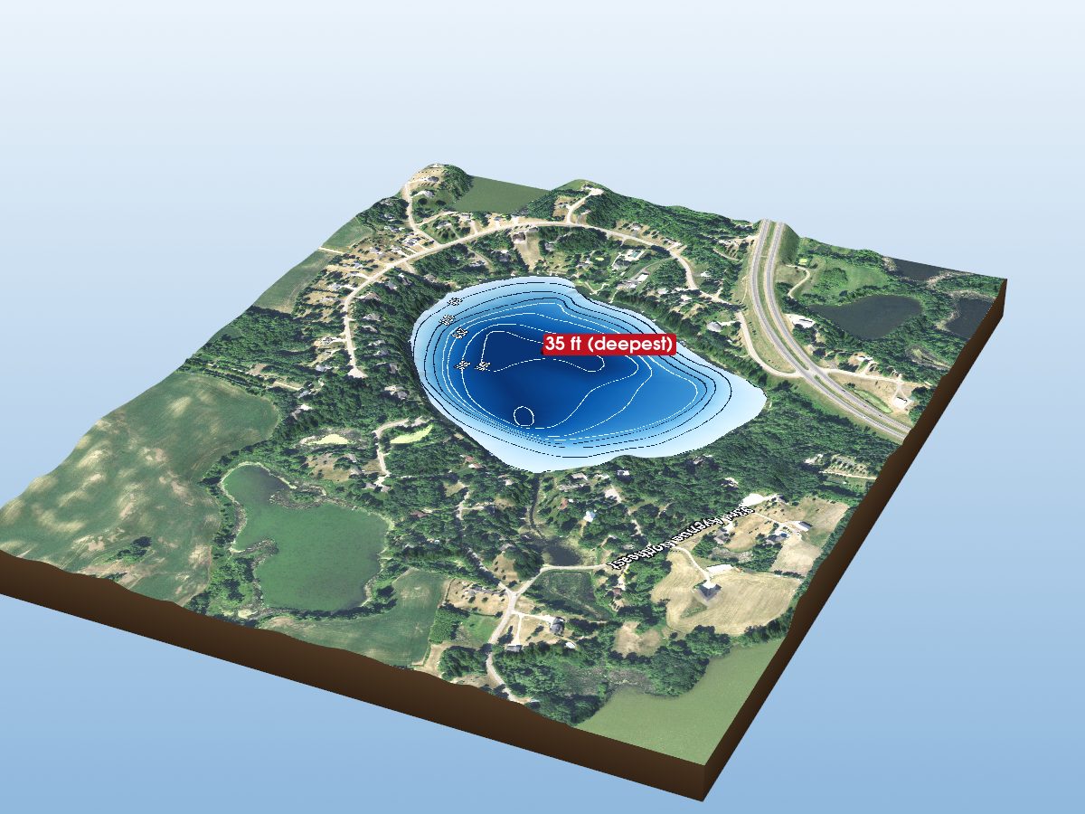 Depth map of Elkhorn Lake