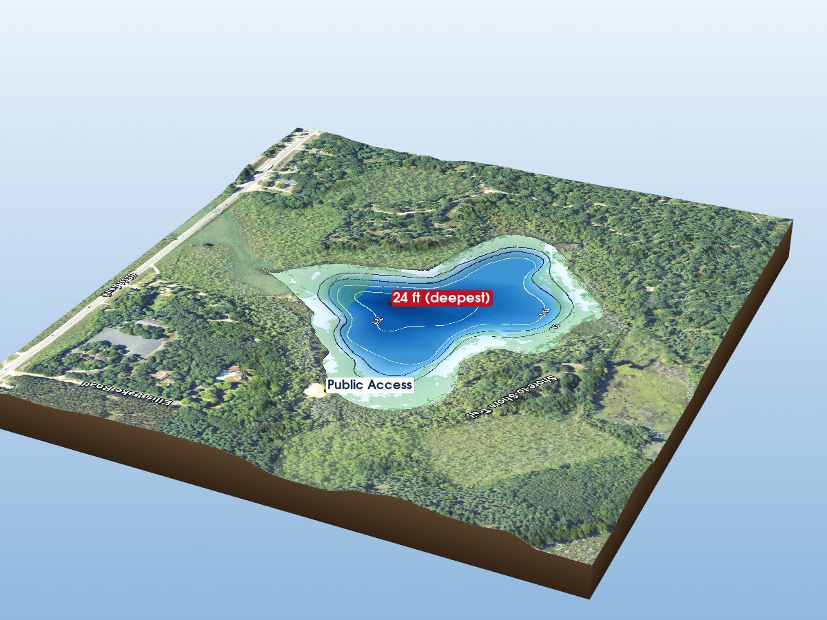 Depth map of Ellis Lake