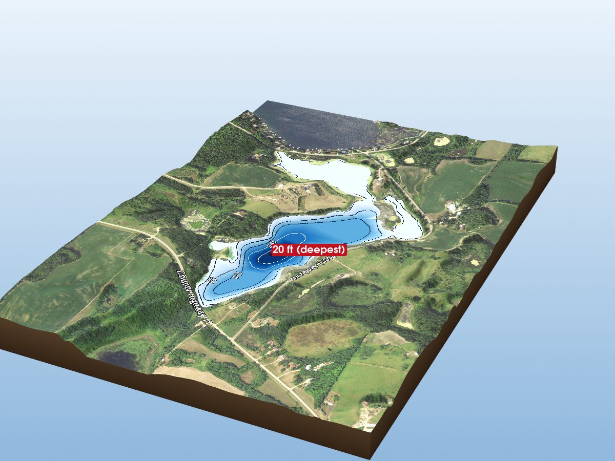 Depth map of Ellison Lake