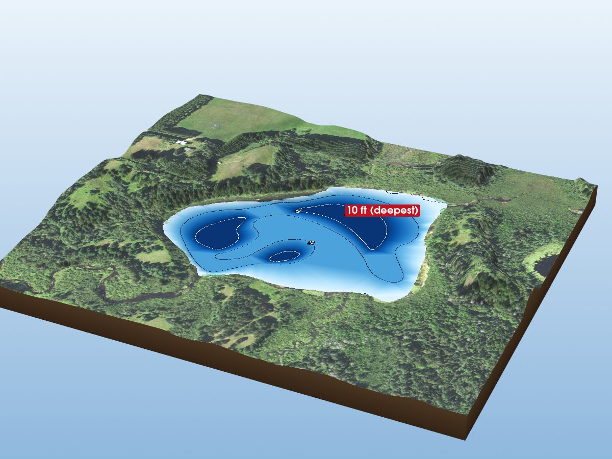 Depth map of Ellstrom Lake