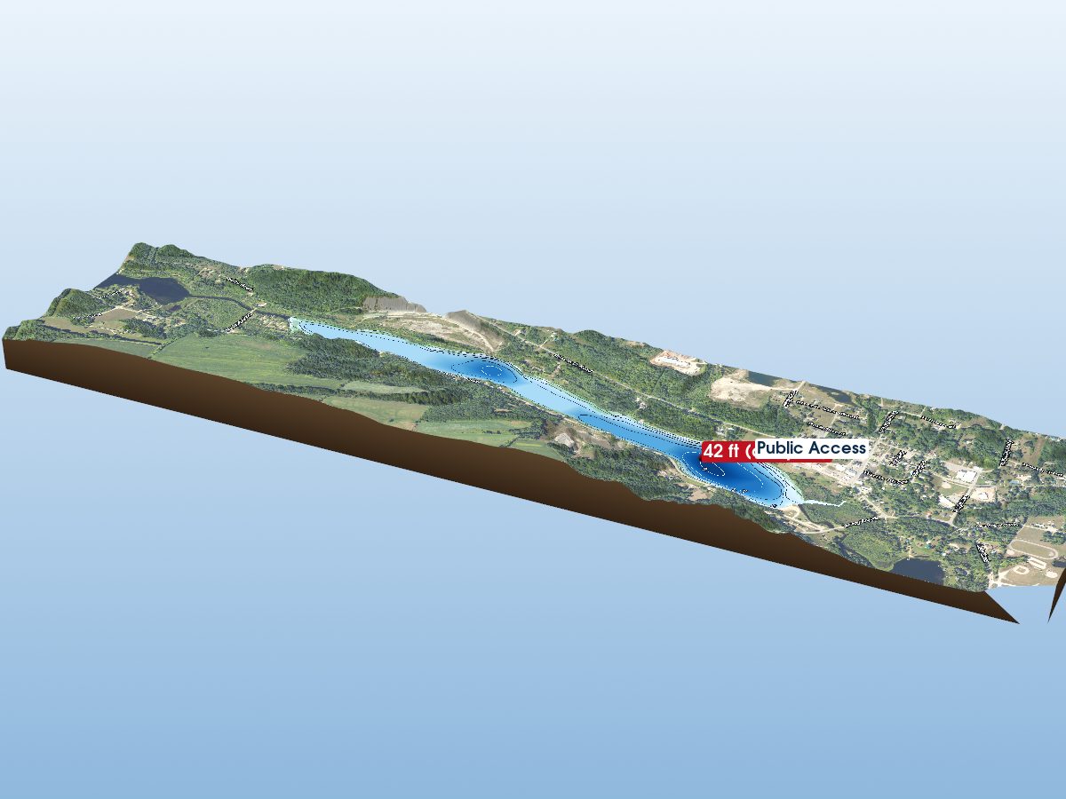 Depth map of Ellsworth Lake