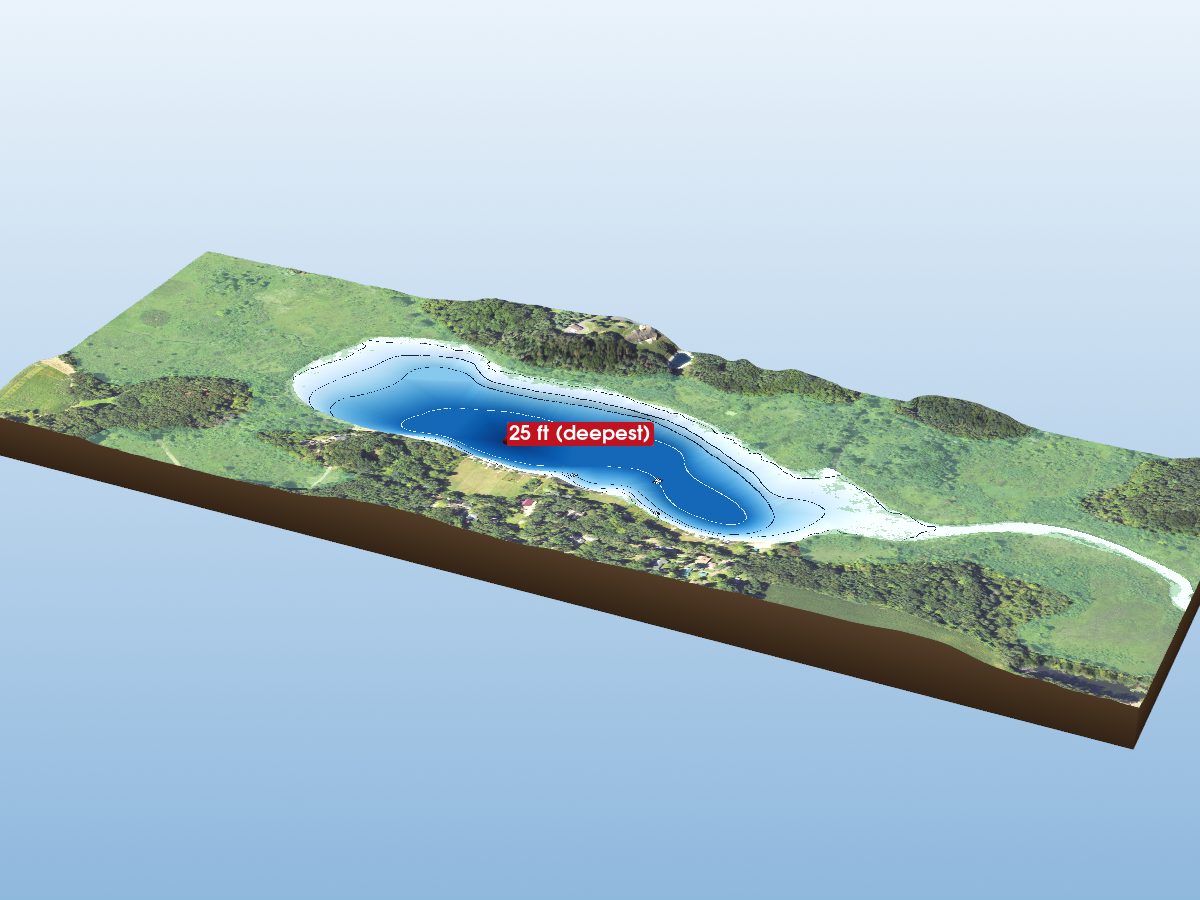 Depth map of Ellsworth Lake